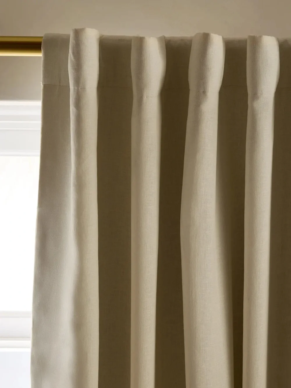 Quince European Linen True Blackout Single Curtain Panel Ivory 48”x108”